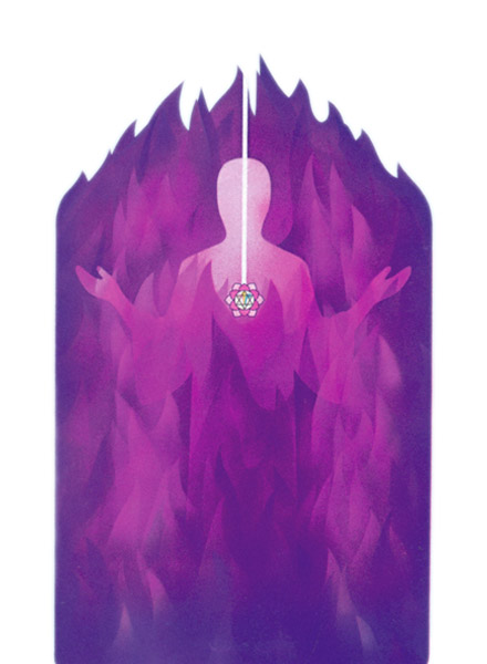 Man inside Violet Flame Pillar